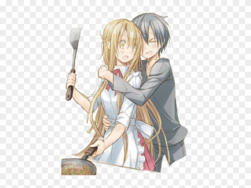 #sao #kirito #asuna #swordartonline #alo #ggo #kiritoasuna - Kirito And Asuna Cooking Clipart #3919361