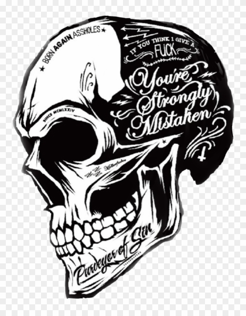 Totenkopf Sticker - Born Again Skull Clipart