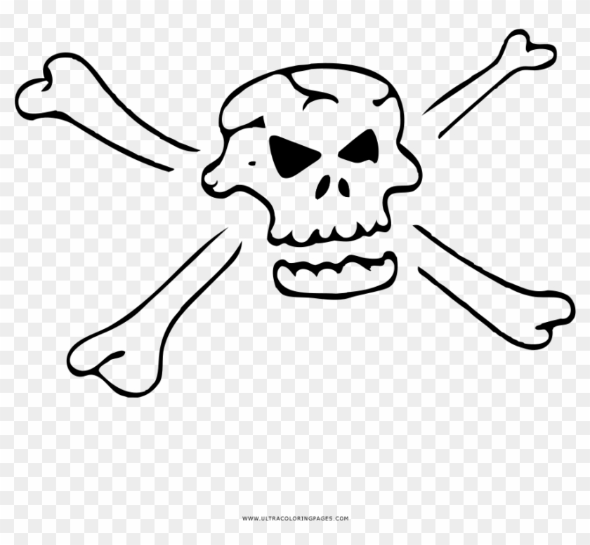 Skull And Crossbones Coloring Page - Skull Clipart #3919691
