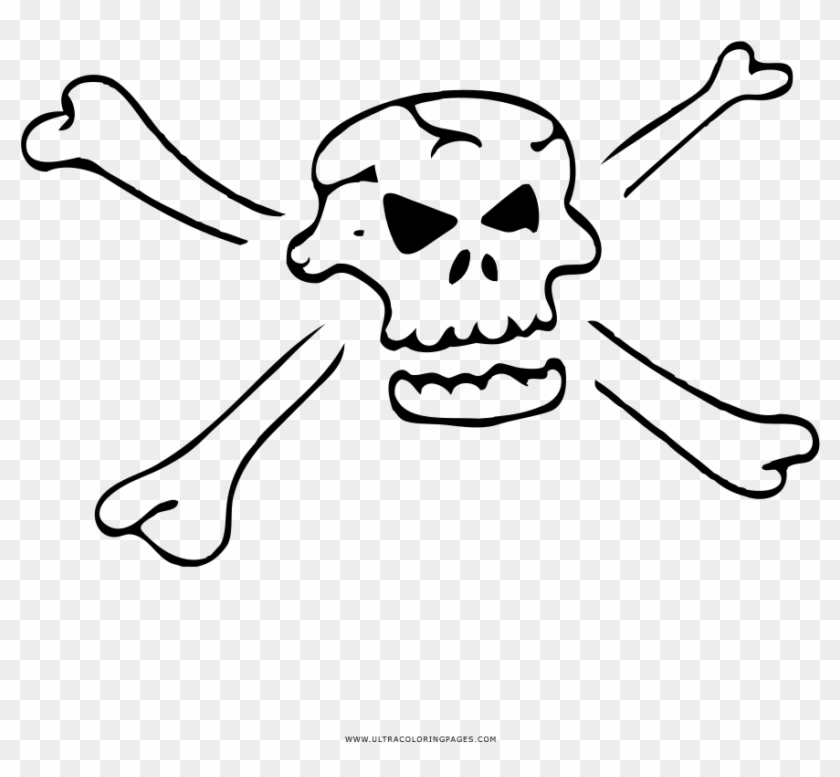 Skull And Crossbones Coloring Page - Skull Clipart