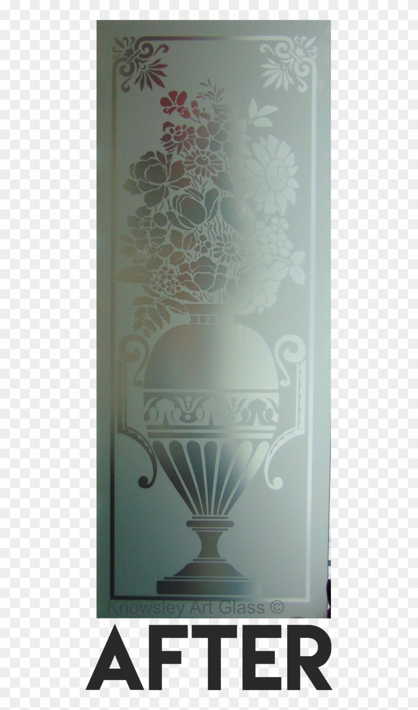 Banchory Decorative Etched Glass Vase Victorian Frosted - Motif Clipart #3919819