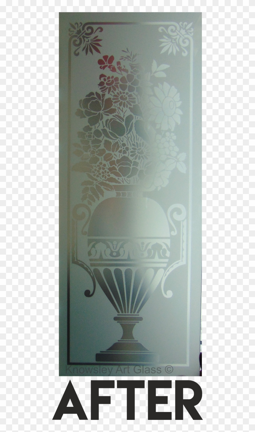 Banchory Decorative Etched Glass Vase Victorian Frosted - Motif Clipart