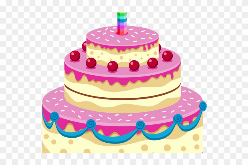 Cartoon Cake - Happy Birthday Cake Sticker Clipart #3921485