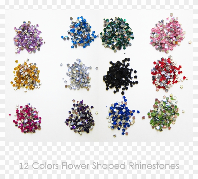 Flower Shaped 4mm Rhinestones Clipart