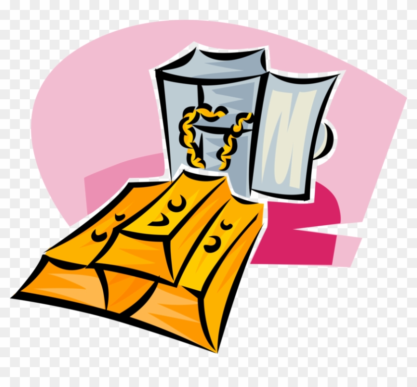Vector Illustration Of Gold Precious Metal Bullion Clipart #3921992