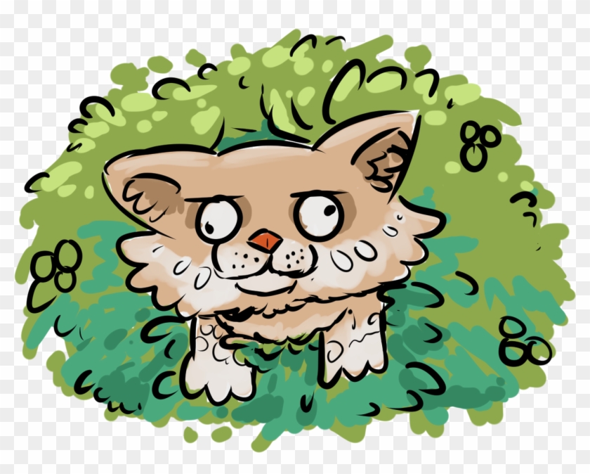 Ur Weekly Prompt - Cat In A Bush Cartoon Clipart #3922218