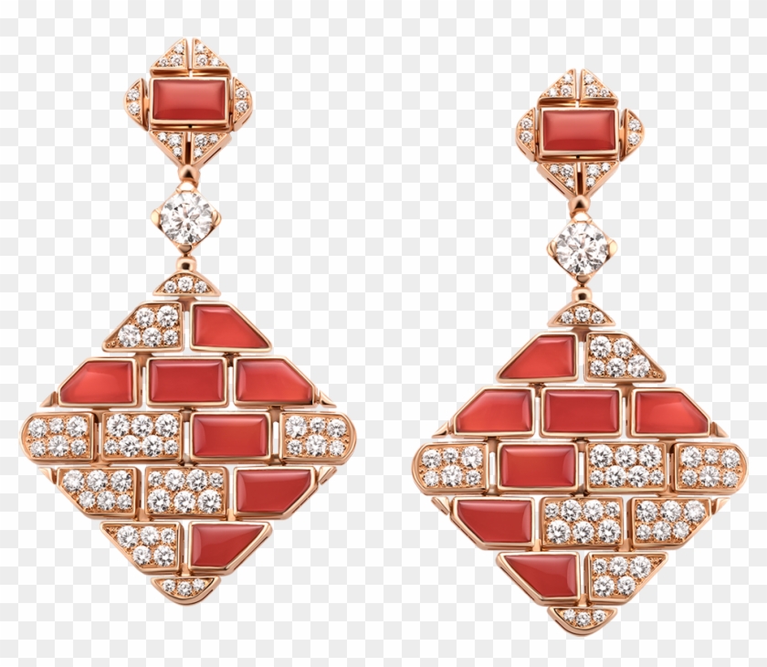 Wild Pop High Jewellery 18 Kt Rose Gold Earrings Set - Bulgari Triangle Earrings Clipart #3922274