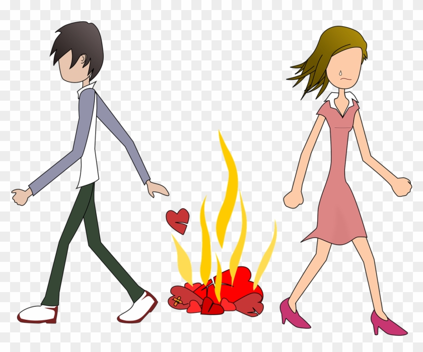 Cute Sad Couple Hd Wallpaper Cartoon For Free Download - Breakup Couple Cartoon Png Clipart