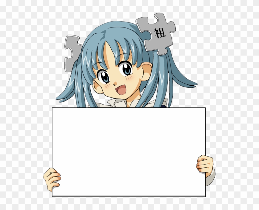 Wikipe-tan Holding Sign Cropped - Anime Holding A Sign Clipart #3924196