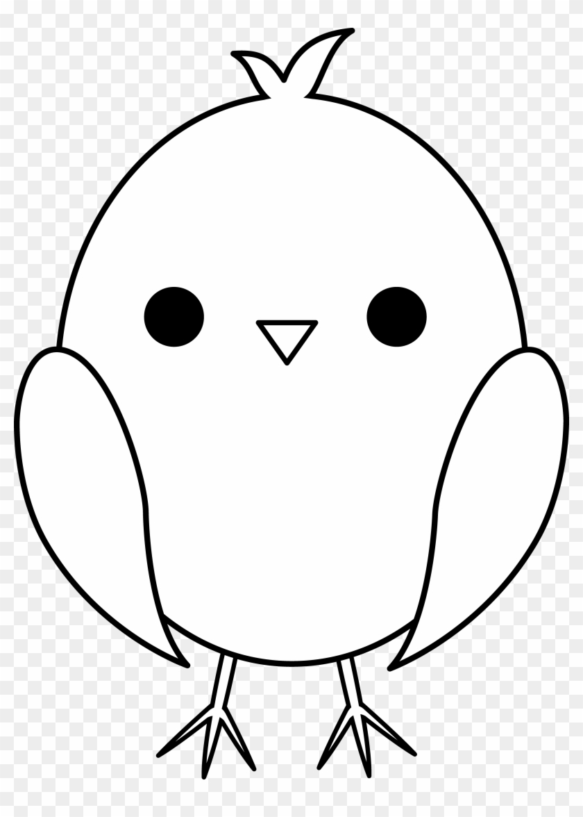 Cute Baby Chick Line Art - Drawing Clipart #3924558