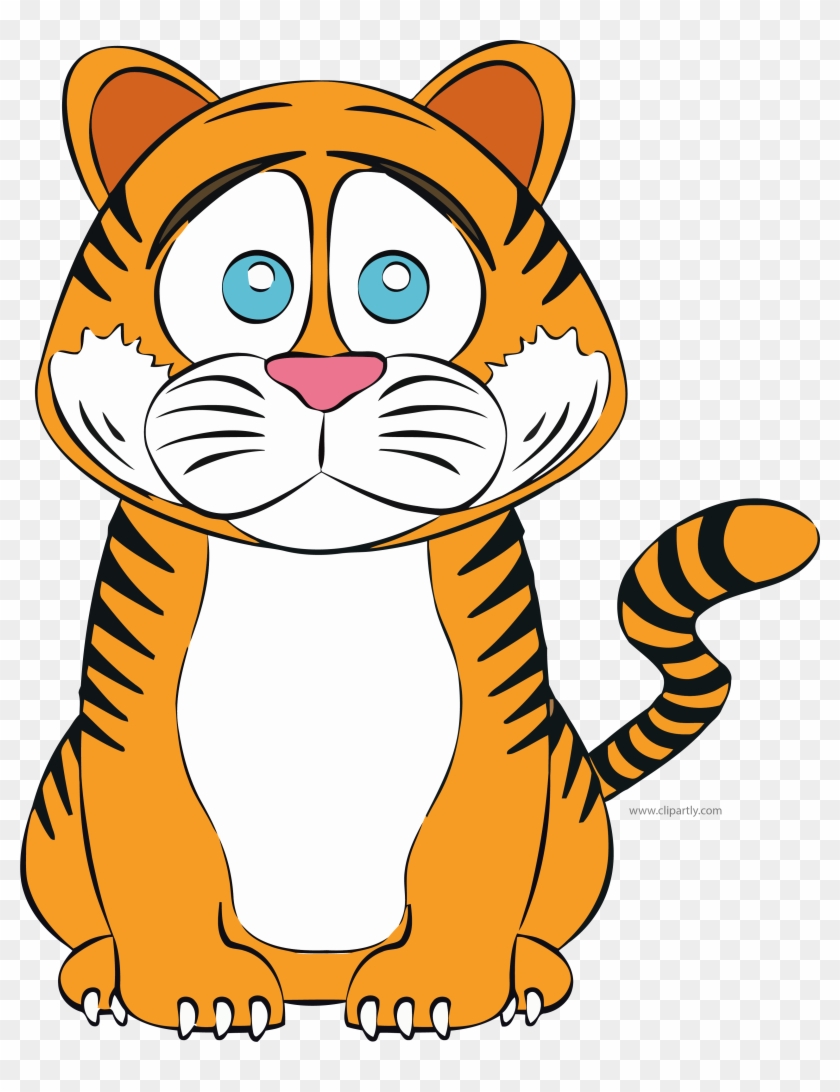 Waiting Tiger Cartoon Clipart Png - Mom I Miss You A Lot Transparent Png #3924781