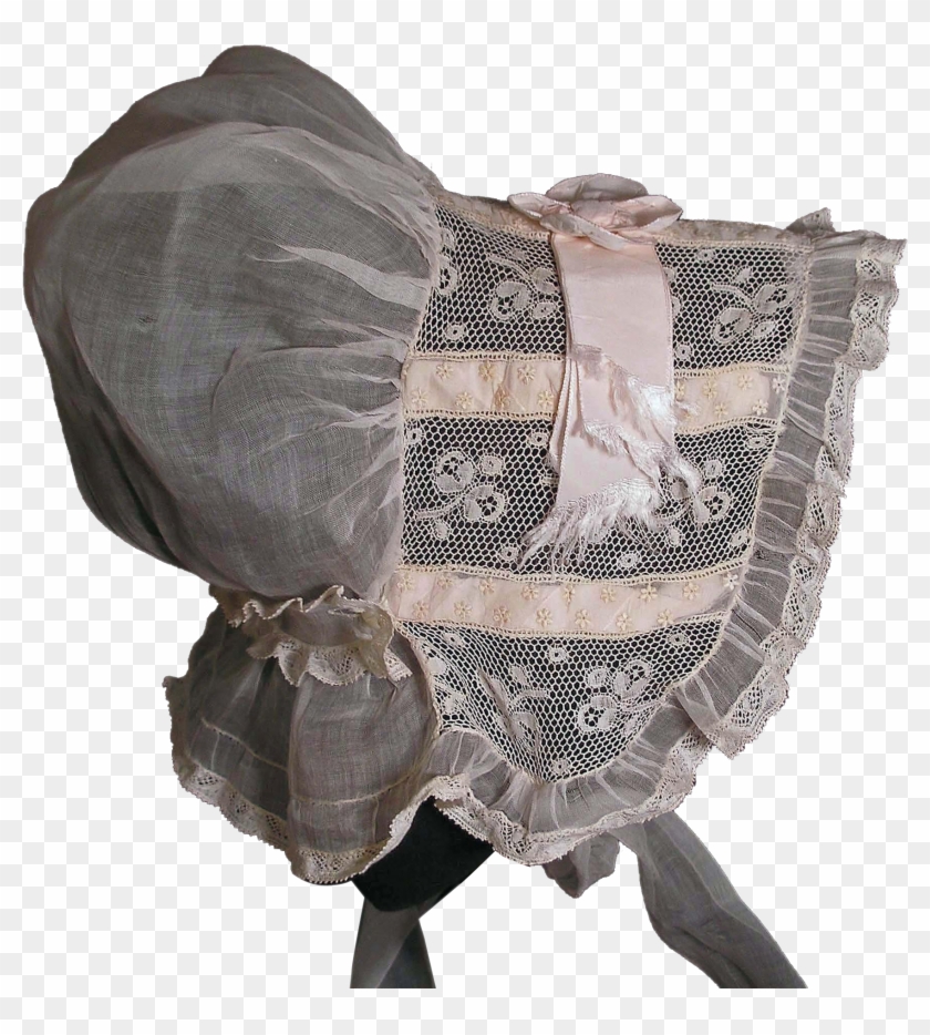Factory Original Antique Baby Poke Bonnet - Ruffle Clipart