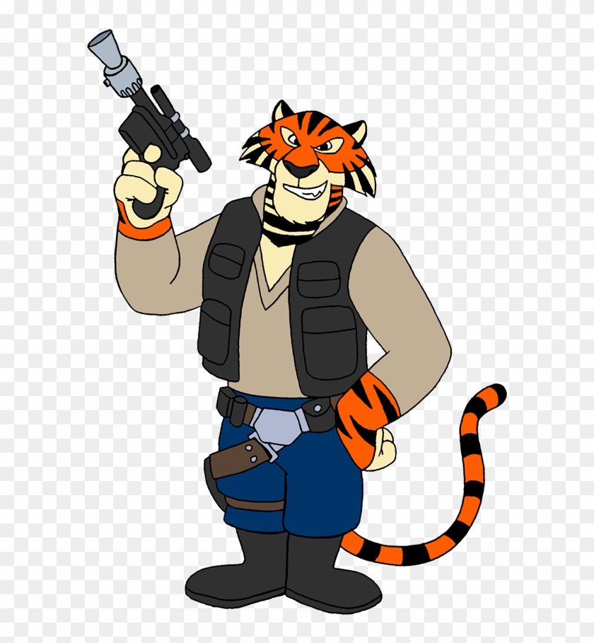 Tiger Holding A Gun Clipart