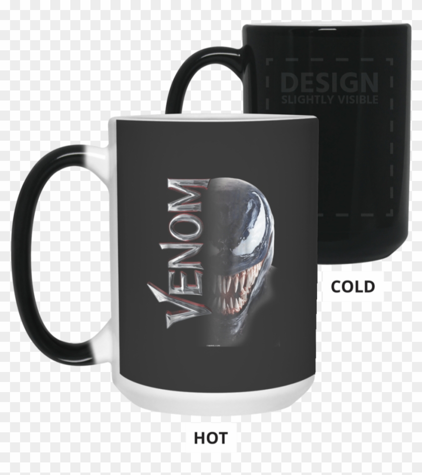 Marvel Venom Split Down The Middle Grin Graphic Color - Mug Clipart