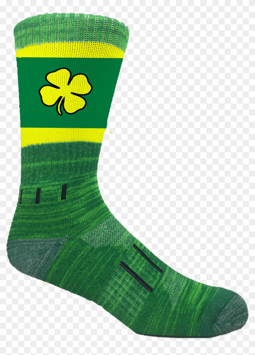 Green And Gold Irish Lucky Clover - Sock Clipart #3926747