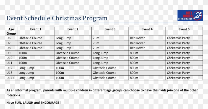 Event Schedule Template Calendar Design Plan Doc Planner - Christmas Party Program For Kids Clipart #3926852