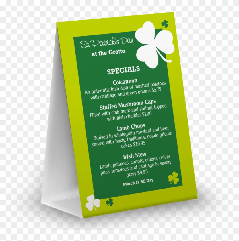 Irish Shamrock Table Tent - Jasmine Clipart #3927152