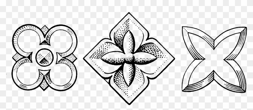 Quatrefoil - Line Art Clipart