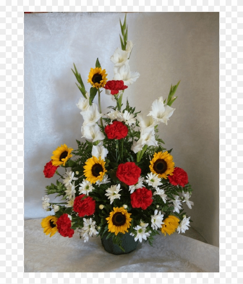 Glads & Sunflowers In Bright Sunday Morning - Bouquet Clipart #3927291