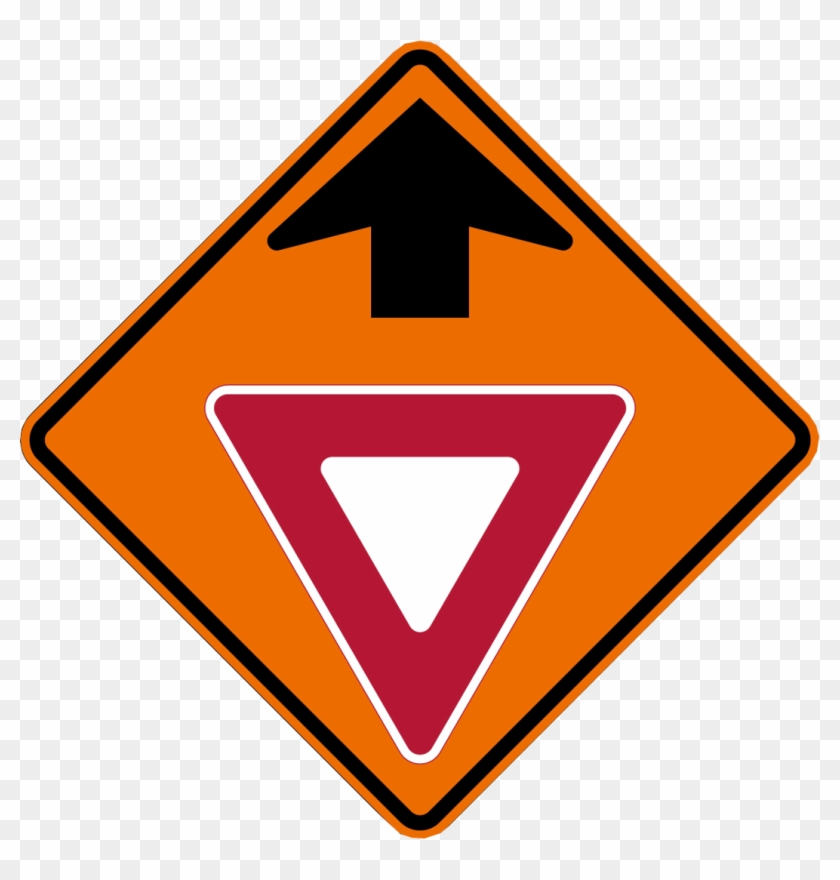 Yield Ahead Sign Orange Clipart