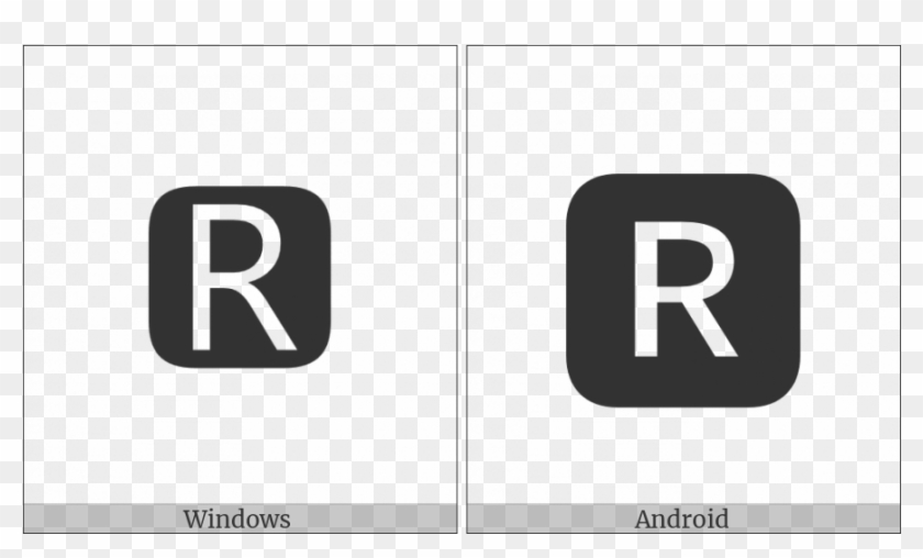 Negative Squared Latin Capital Letter R On Various - Sign Clipart