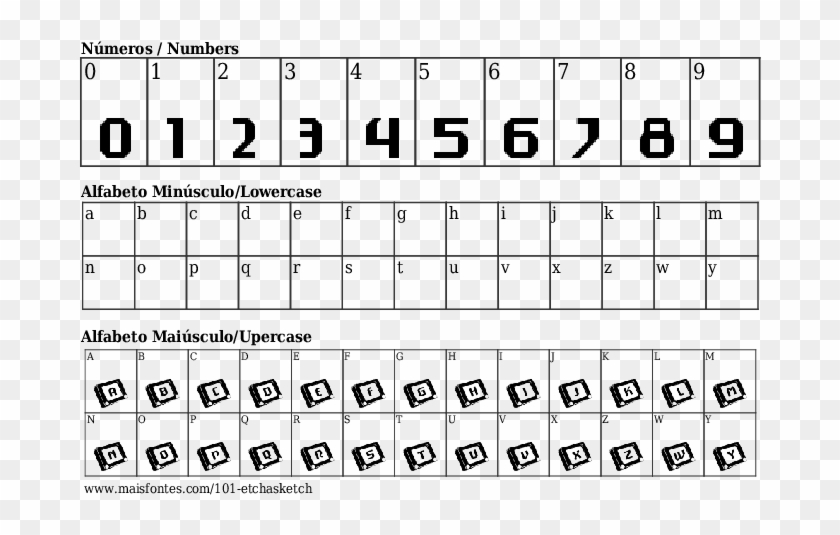 Font Details 101 Etch Asketch - Numeros En Times New Roman Clipart