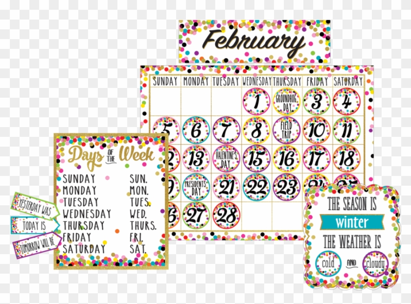 Confetti Holidays And Special Events Calendar Days - Bulletin Board Clipart #3929564