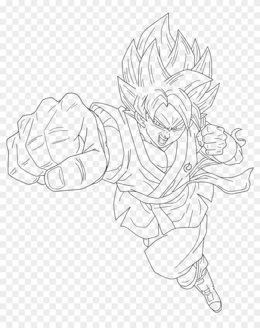 Goku Ssj Blue Kaioken Lineart Clipart