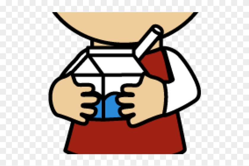 Milk Carton Clipart - Kid Drinking Milk Cartoon Png Transparent Png #3930165