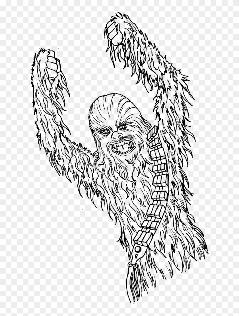 Chewbacca Coloring Pages Coloringsuite Com Inside Neo - Chewbacca Transparent Black And White Clipart #3931370