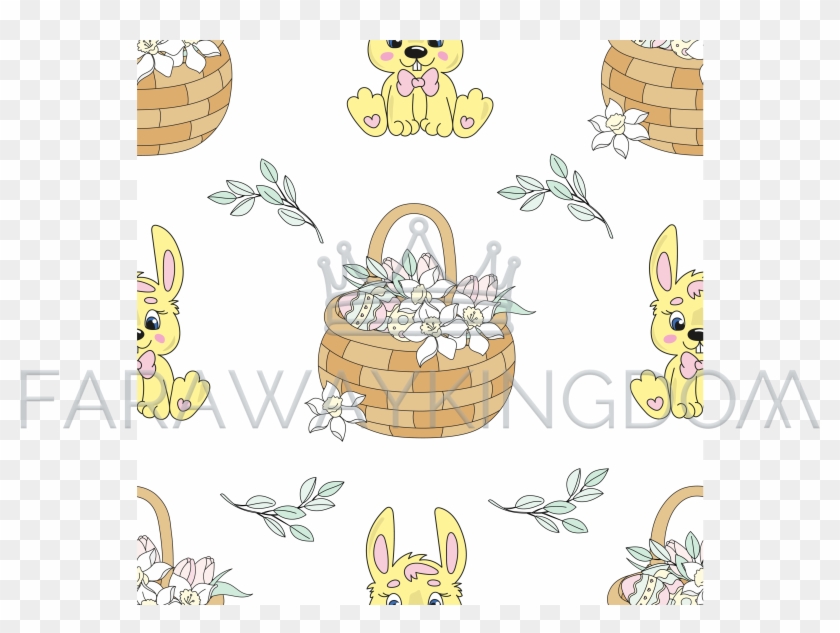 Narcissus Bouquet Easter Vector Illustration Seamless - Vector Graphics Clipart #3931497