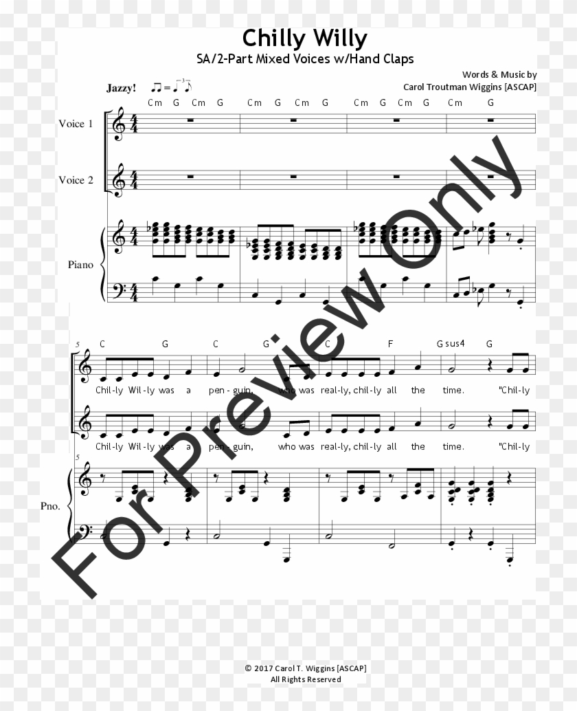 Click To Expand Chilly Willy Thumbnail - Sheet Music Clipart #3933017