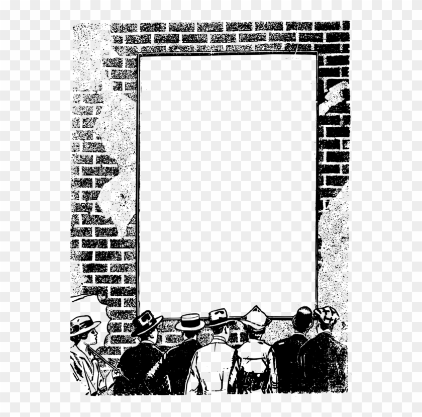 Picture Frames Poster Brick Wall - Illustration Clipart