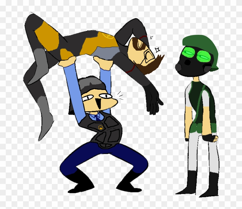 Draw The Squad Half Life Half Life 2 Half Life Opposing - Gordon Freeman And Barney Clipart