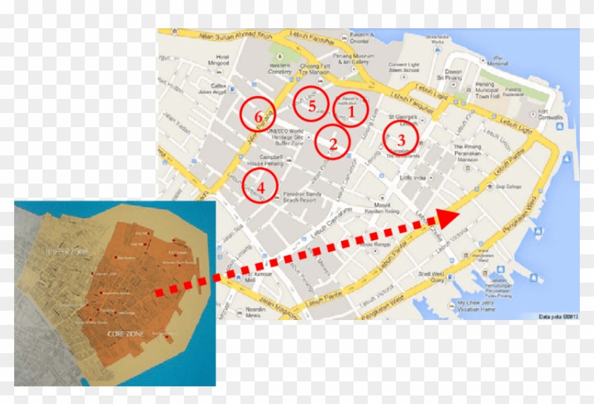 Location Of Case Studies In The Core Zone Area Red - Atlas Clipart