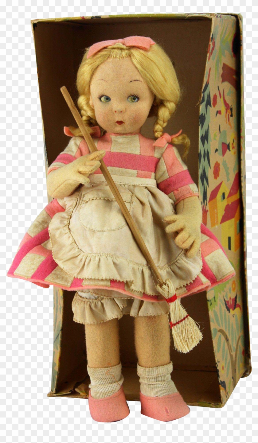 Vintage Lenci Cloth Doll In Original Box Ca1930 - Doll Clipart