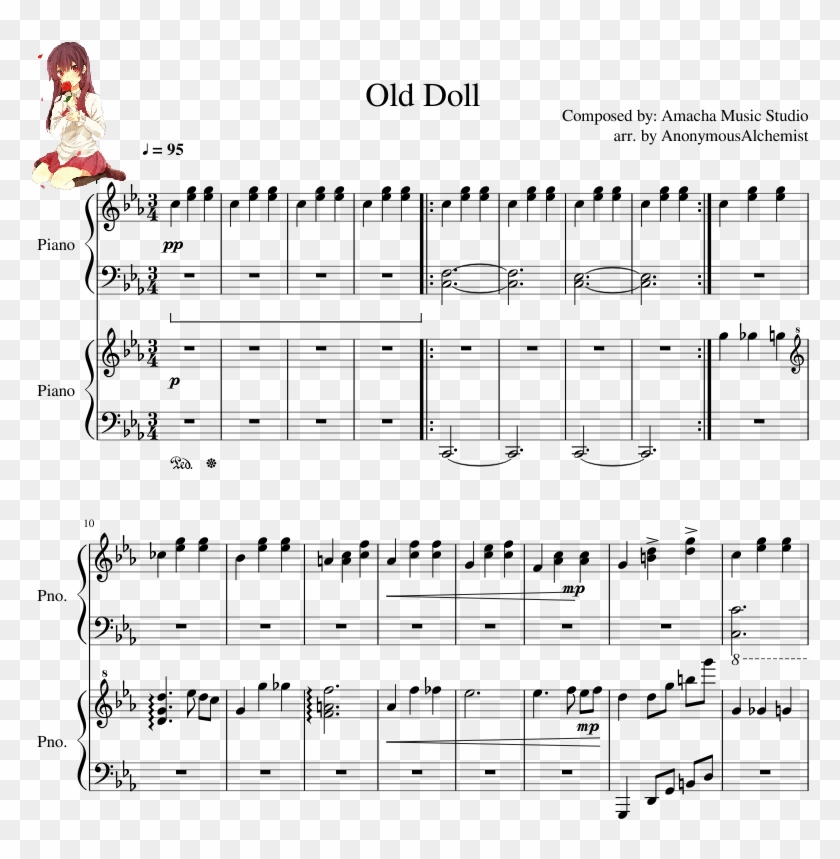 Two Piano Duet - Beautiful Lie Danganronpa Sheet Music Clipart #3935569