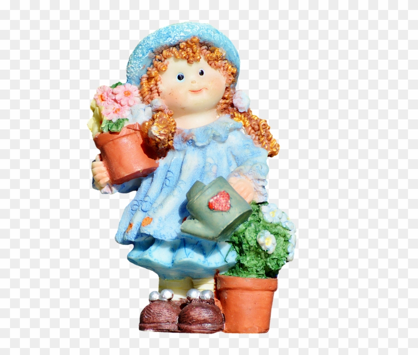 Girl, Doll, Gardener, Figure, Decoration, Sculpture - Computer Graphic Dolls Transparent Clipart #3935688