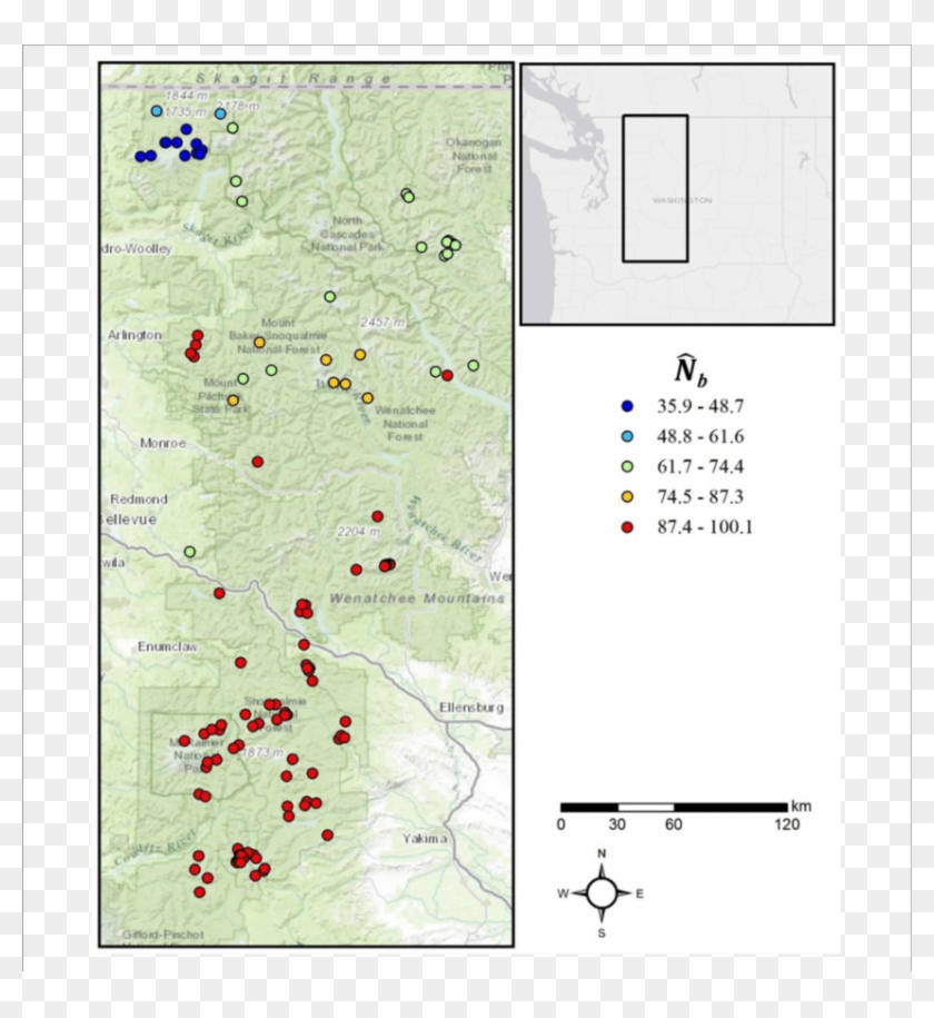 Spatial Variation In Mountain Goat N B - Map Clipart