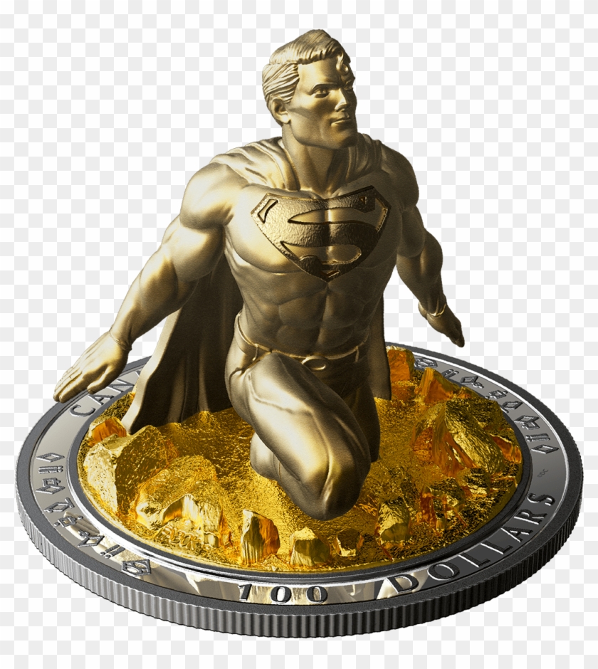 The Last Son Of Krypton” Pure Silver Gold-plated Sculpture - Moneda 3d Clipart #3938061