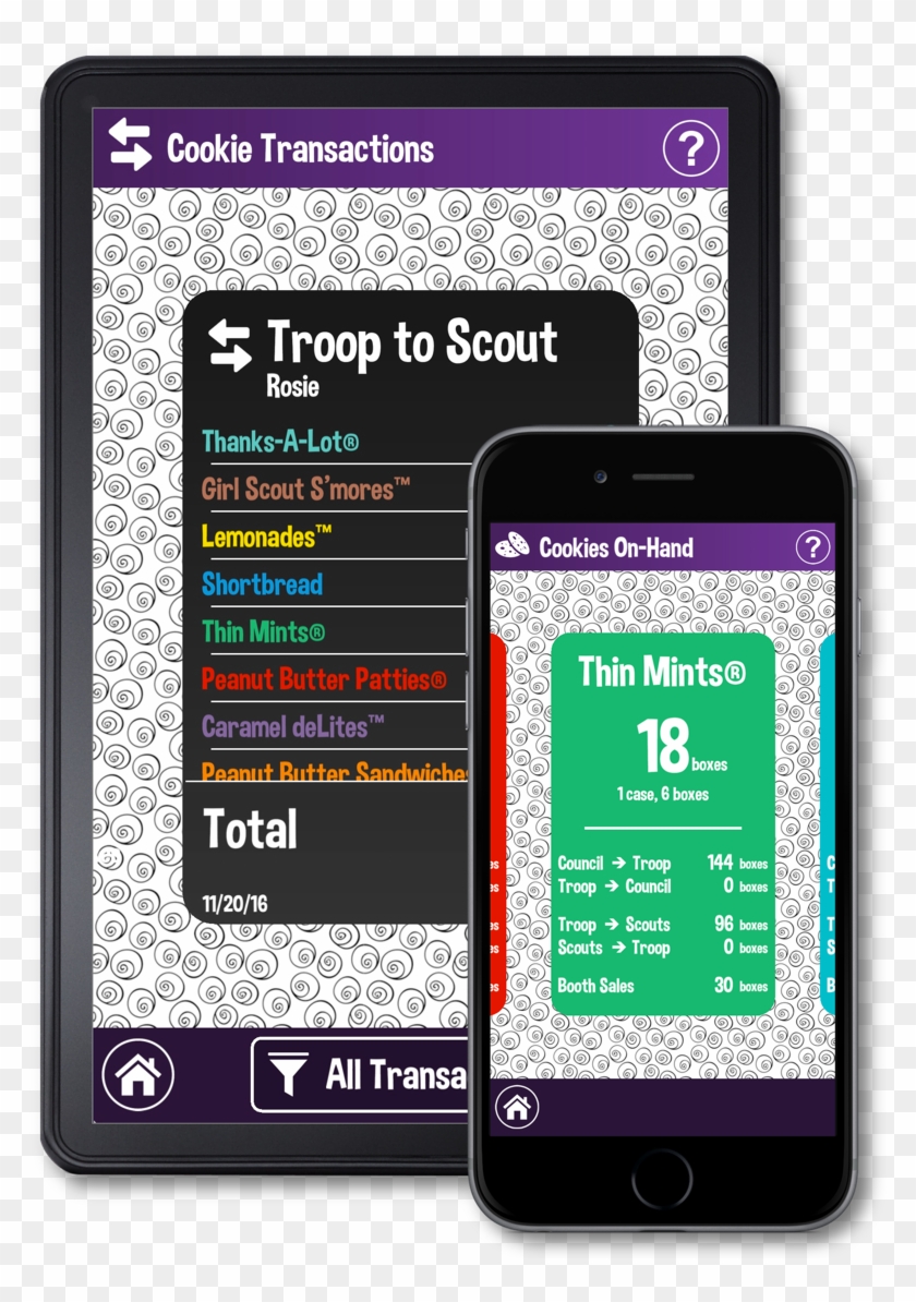 Girl Scout Cookie App For Leader - Smartphone Clipart