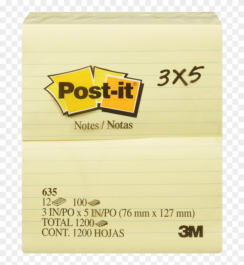 Post-it® Notes Lined 3" X 5" 100 Sheets Per Pad Canary - Post It Notes Clipart