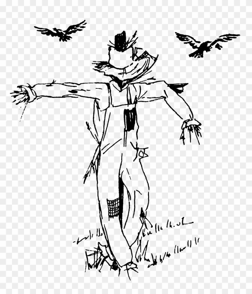 Tidbits Freebie Craft - Creepy Scarecrow Coloring Page Clipart