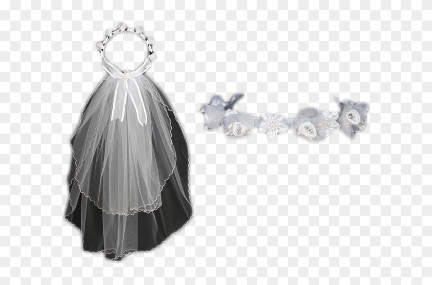 Beautiful White First Communion Veil - Locket Clipart