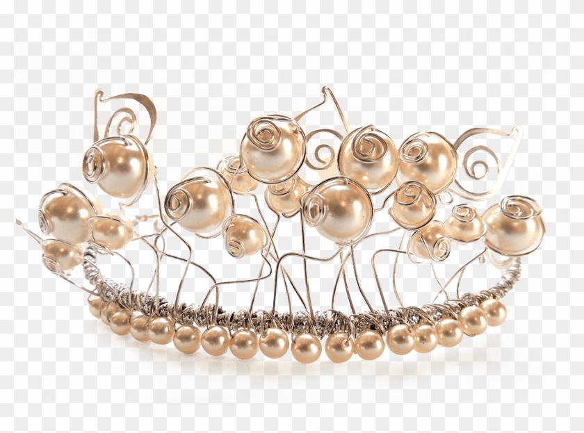 Unique Wire Jewellery Silver And Pearl Wedding Tiara - Pearl Clipart