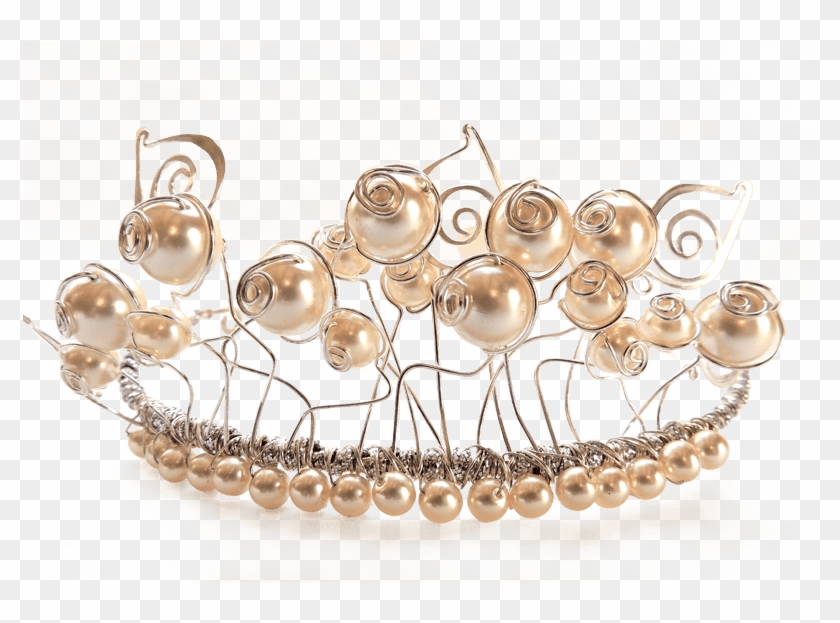 Unique Wire Jewellery Silver And Pearl Wedding Tiara - Pearl Clipart #3941815