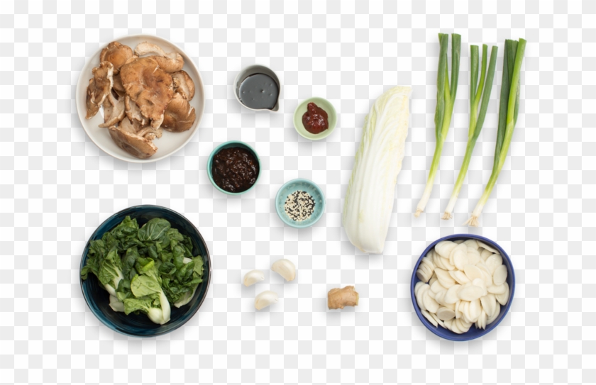Korean Rice Cakes With Shiitake Mushrooms, Napa Cabbage - Leek Clipart