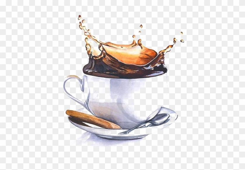 Teacup Drawing Still Life - Watercolor Coffee Art Drawing Clipart #3943368