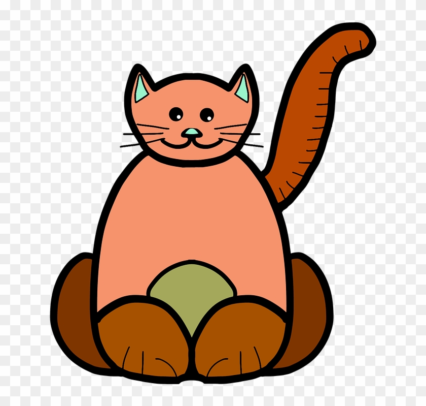 Cartoon Cat Drawings 17, - Kat Tekening Png Clipart #3943376
