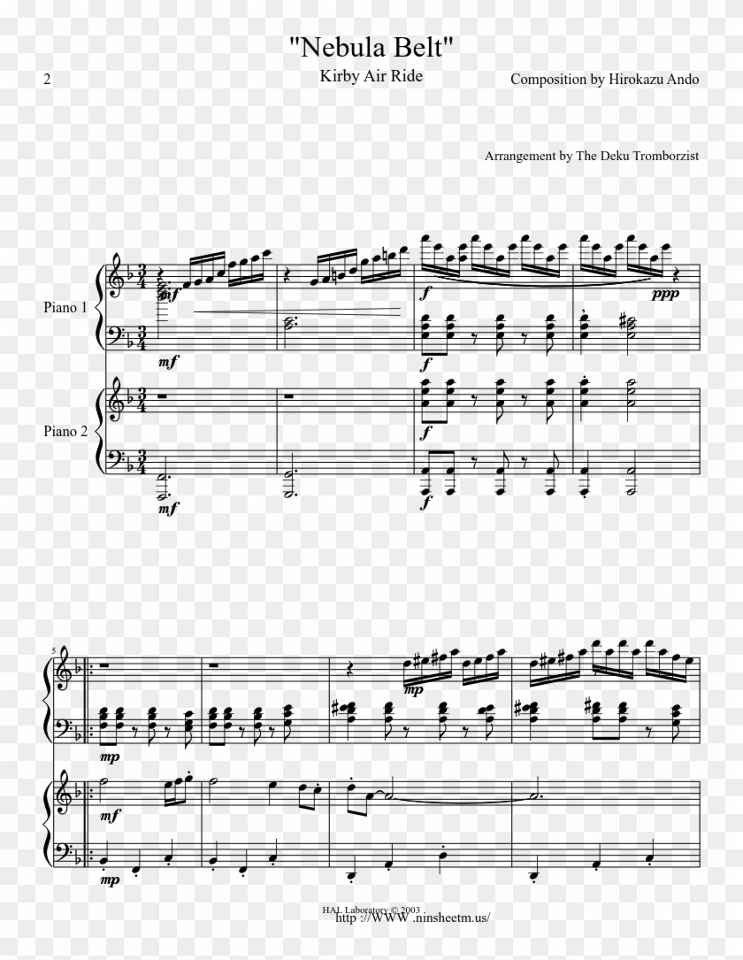 Kirby Air Ride - Case Closed Piano Sheet Clipart